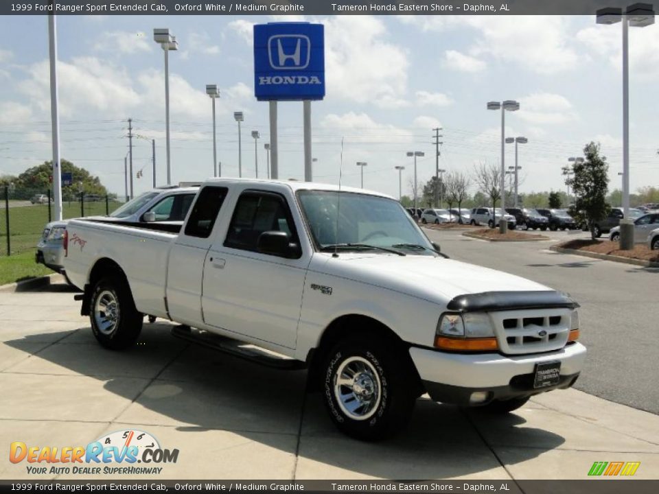 1999 Ford Ranger Sport Extended Cab Oxford White / Medium Graphite Photo #2