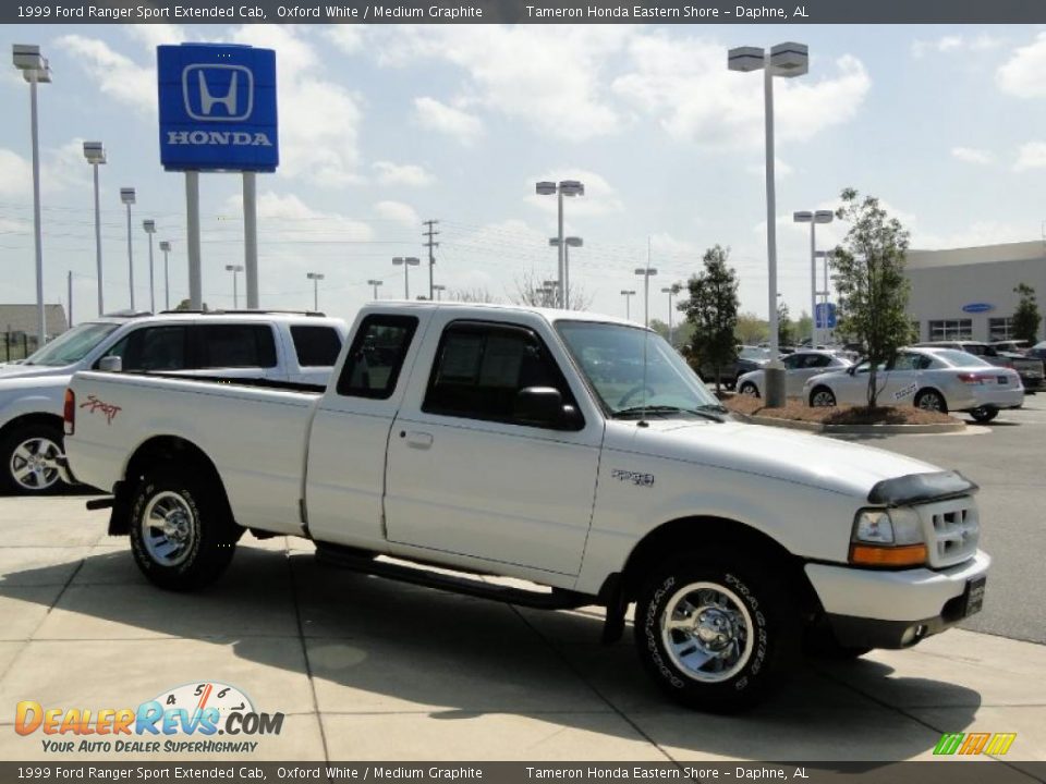 1999 Ford Ranger Sport Extended Cab Oxford White / Medium Graphite Photo #3