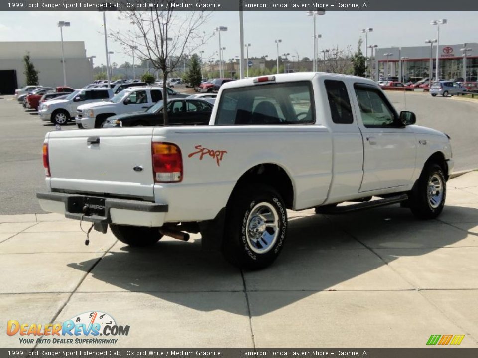 1999 Ford Ranger Sport Extended Cab Oxford White / Medium Graphite Photo #5