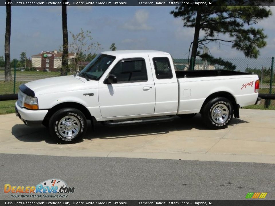 1999 Ford Ranger Sport Extended Cab Oxford White / Medium Graphite Photo #8