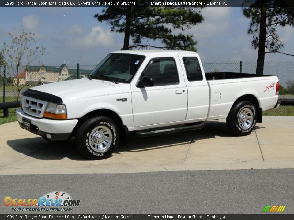 1999 Ford Ranger Sport Extended Cab Oxford White / Medium Graphite Photo #9