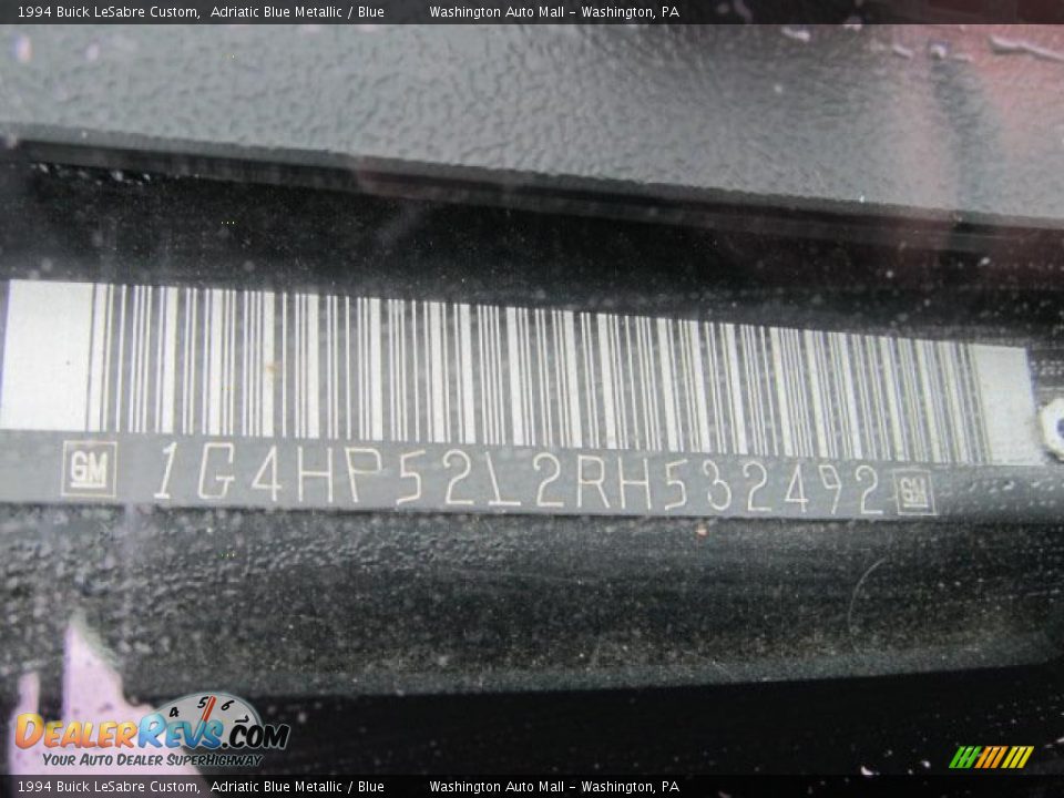 1994 Buick LeSabre Custom Adriatic Blue Metallic / Blue Photo #19