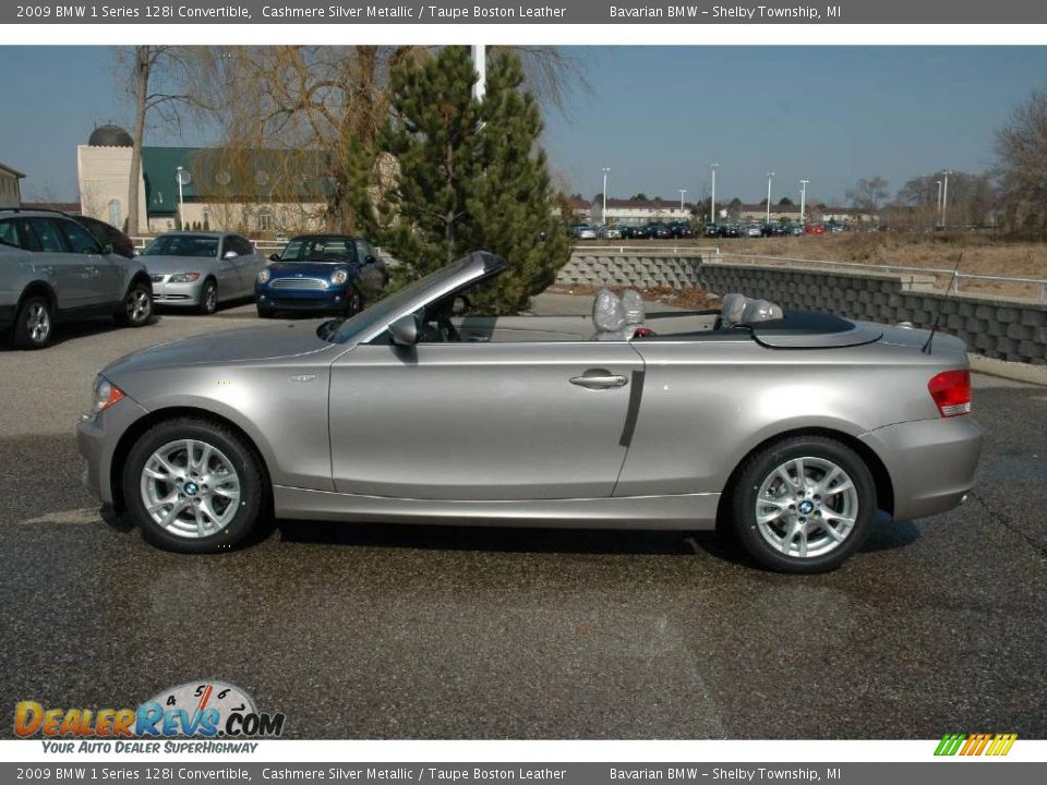 2009 BMW 1 Series 128i Convertible Cashmere Silver Metallic / Taupe Boston Leather Photo #2