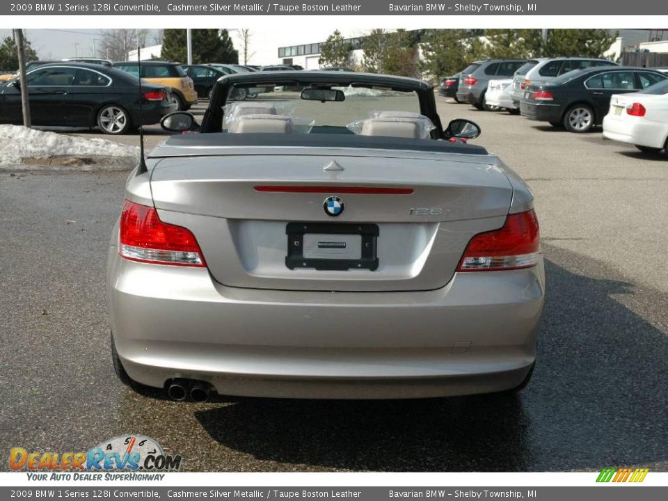 2009 BMW 1 Series 128i Convertible Cashmere Silver Metallic / Taupe Boston Leather Photo #4