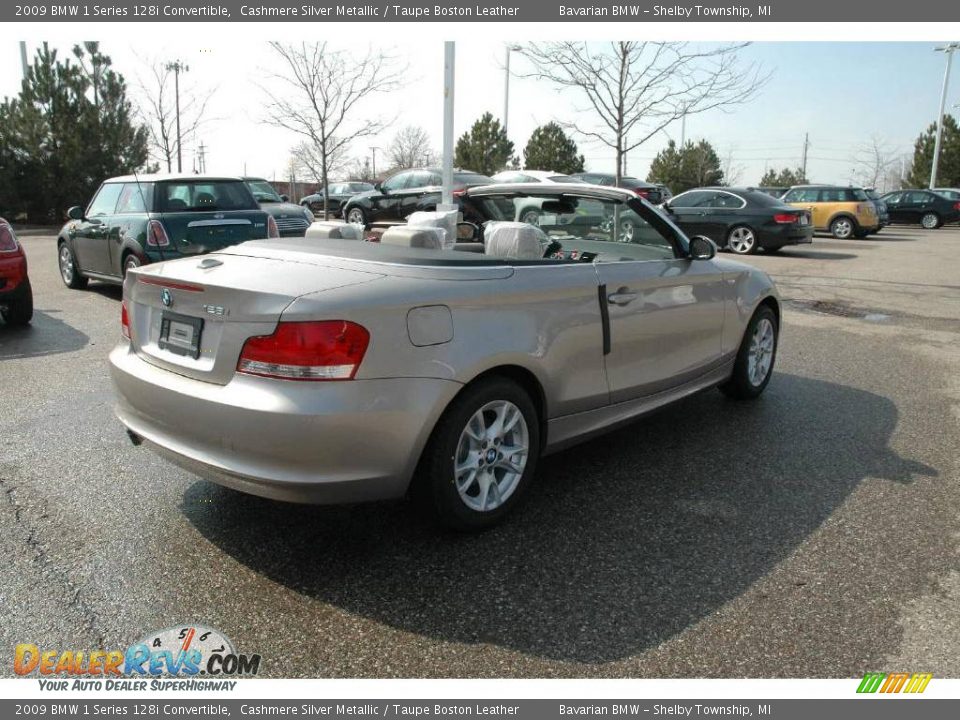 2009 BMW 1 Series 128i Convertible Cashmere Silver Metallic / Taupe Boston Leather Photo #5