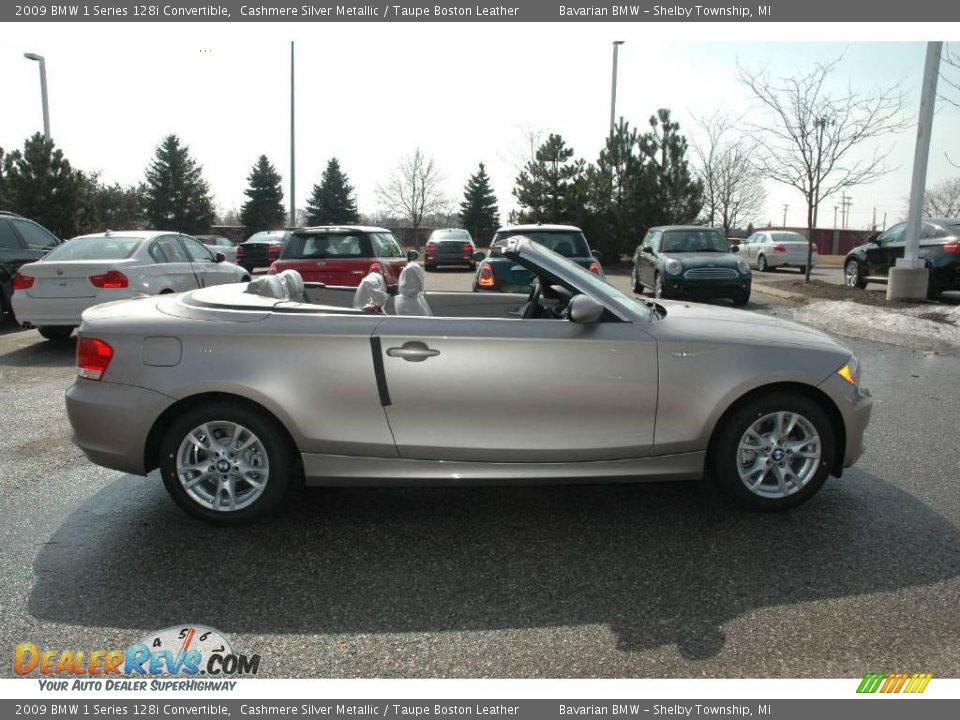 2009 BMW 1 Series 128i Convertible Cashmere Silver Metallic / Taupe Boston Leather Photo #6