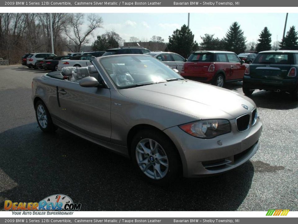 2009 BMW 1 Series 128i Convertible Cashmere Silver Metallic / Taupe Boston Leather Photo #7