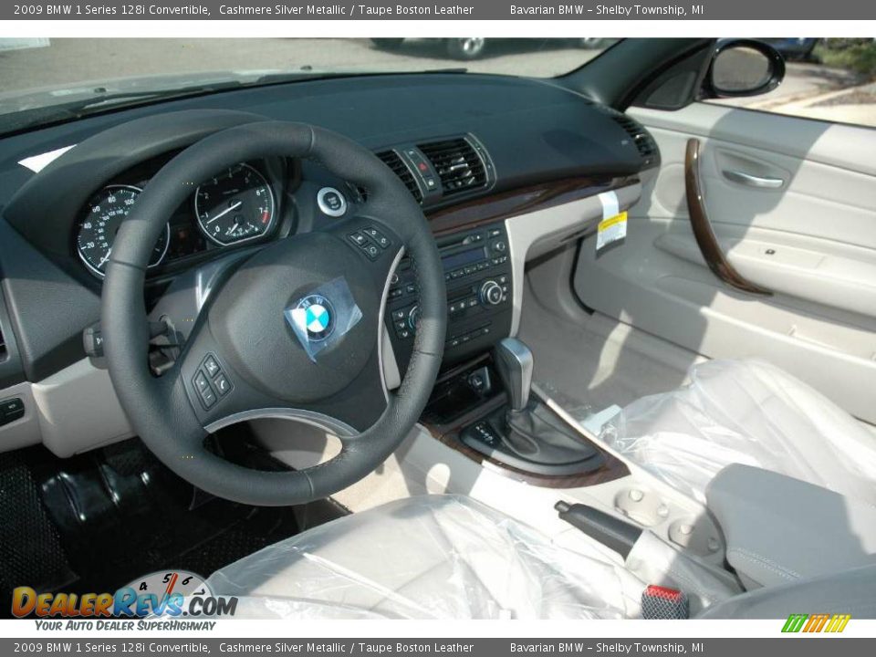 2009 BMW 1 Series 128i Convertible Cashmere Silver Metallic / Taupe Boston Leather Photo #9