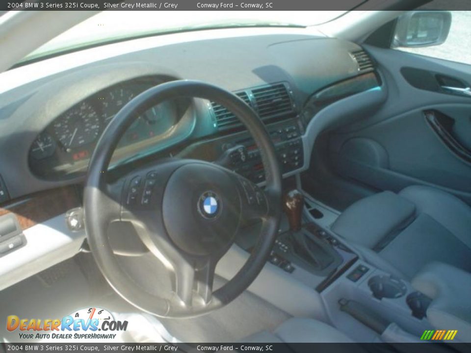 2004 BMW 3 Series 325i Coupe Silver Grey Metallic / Grey Photo #18