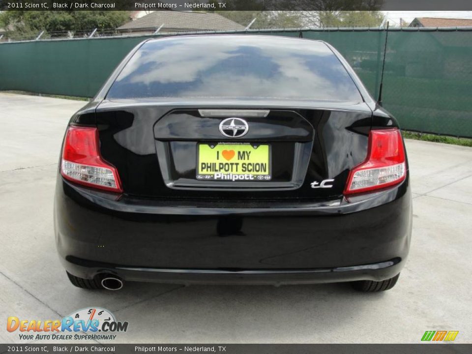 2011 Scion tC Black / Dark Charcoal Photo #4