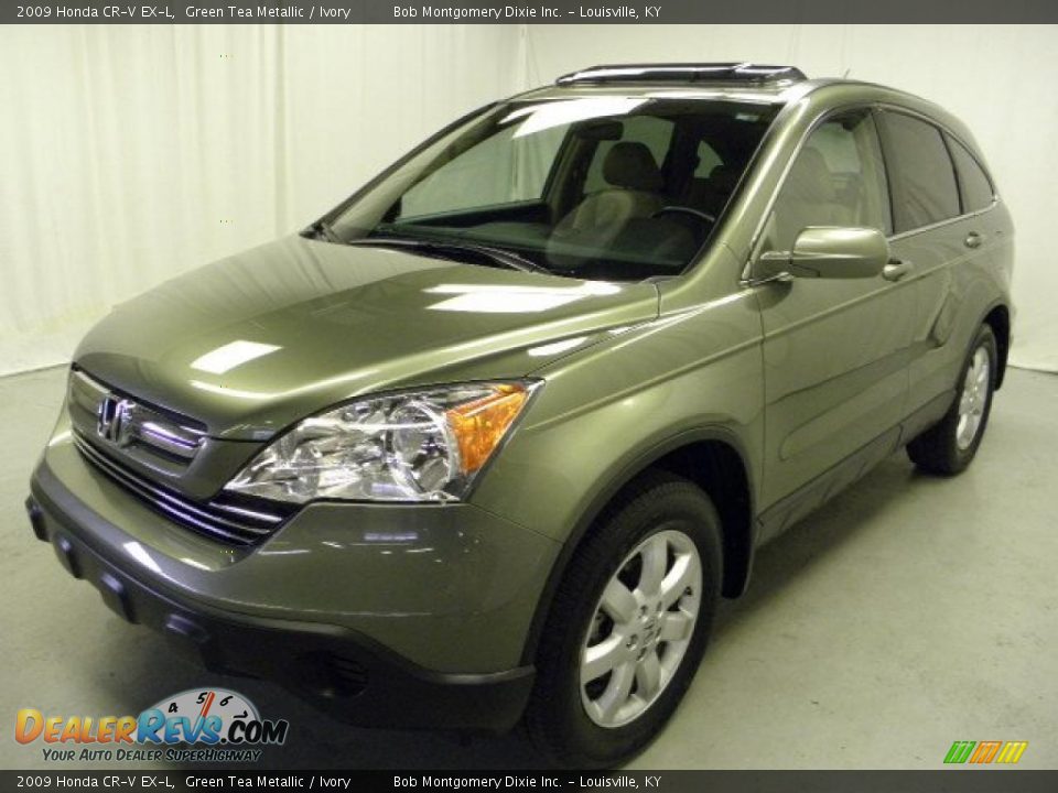 2009 Honda CR-V EX-L Green Tea Metallic / Ivory Photo #3