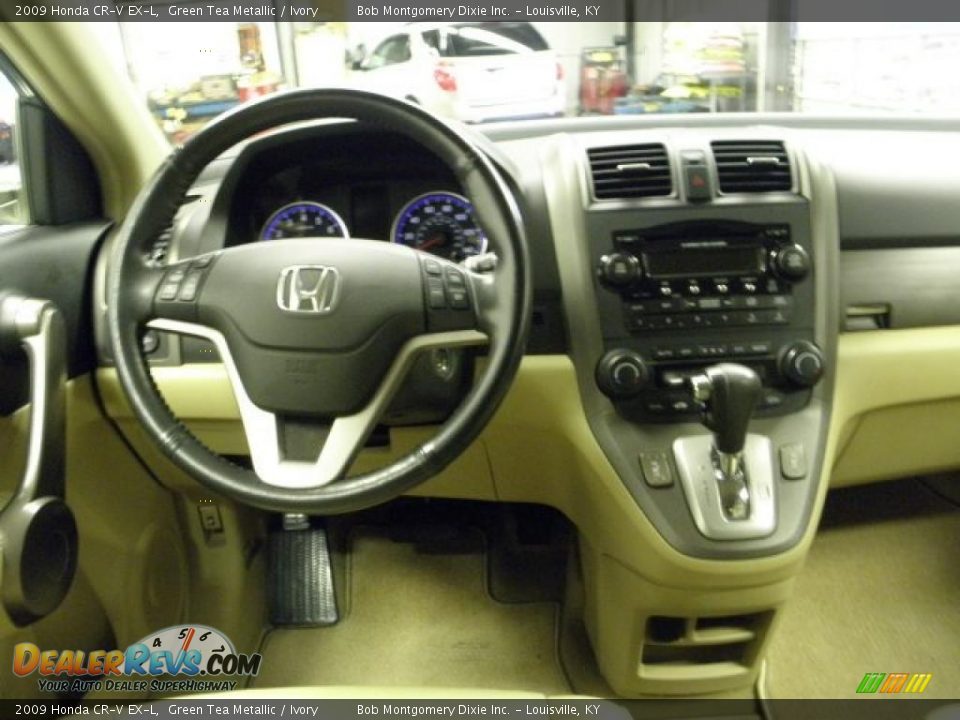 2009 Honda CR-V EX-L Green Tea Metallic / Ivory Photo #9
