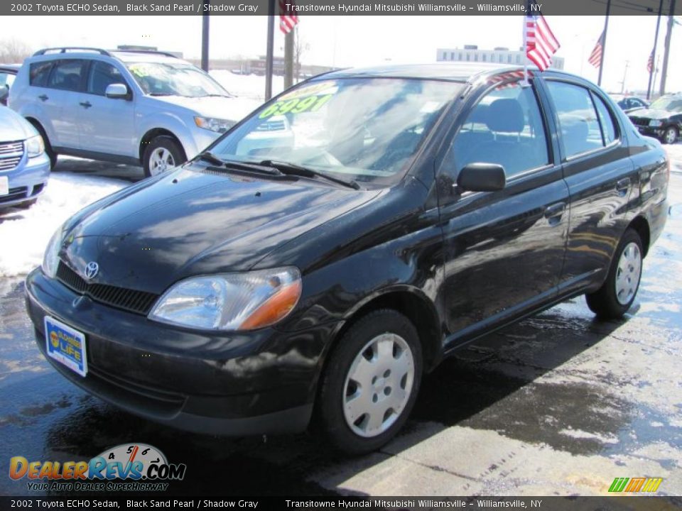 2002 Toyota ECHO Sedan Black Sand Pearl / Shadow Gray Photo #1 ...