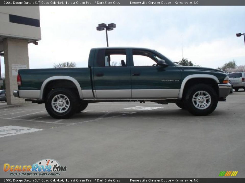 2001 Dodge Dakota SLT Quad Cab 4x4 Forest Green Pearl / Dark Slate Gray Photo #2