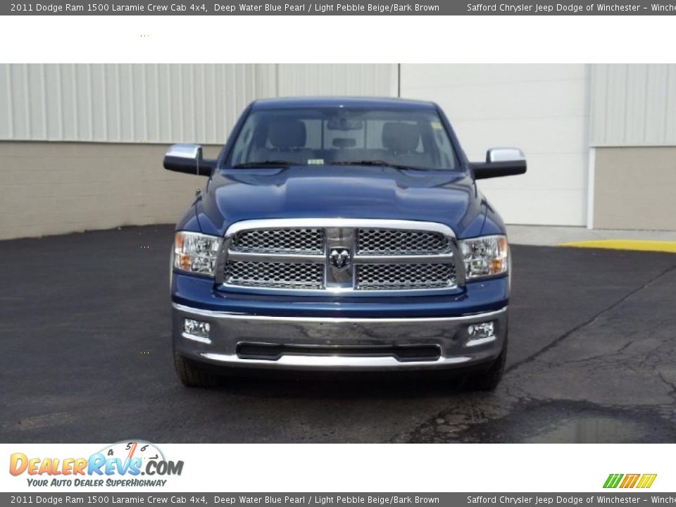 2011 Dodge Ram 1500 Laramie Crew Cab 4x4 Deep Water Blue Pearl / Light Pebble Beige/Bark Brown Photo #2