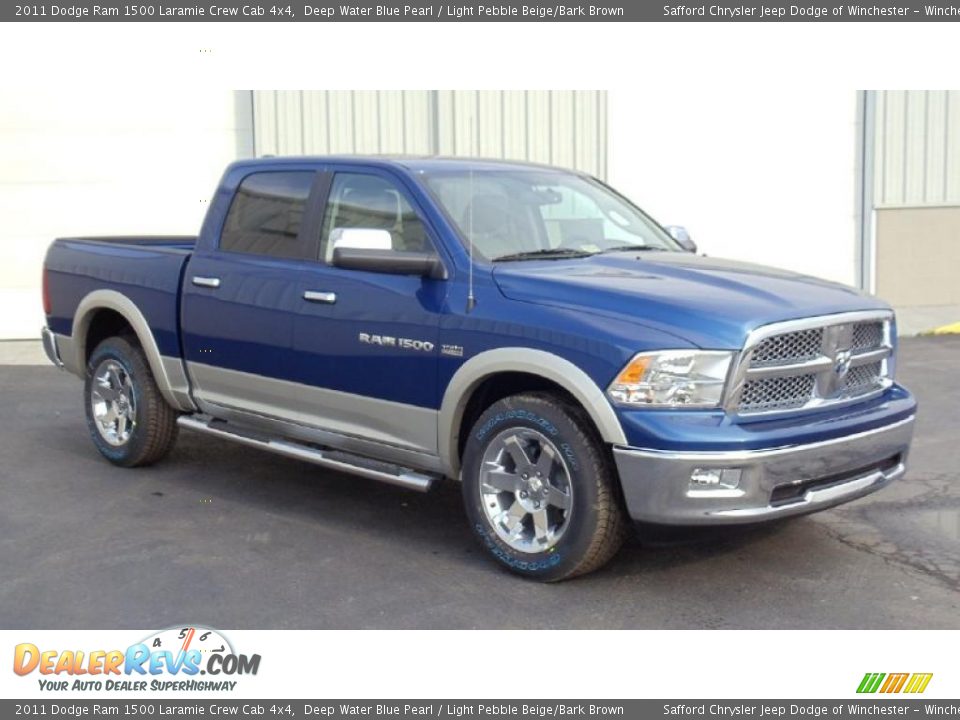 Deep Water Blue Pearl 2011 Dodge Ram 1500 Laramie Crew Cab 4x4 Photo #3