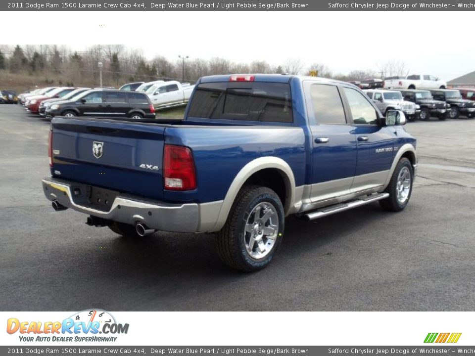 Deep Water Blue Pearl 2011 Dodge Ram 1500 Laramie Crew Cab 4x4 Photo #4