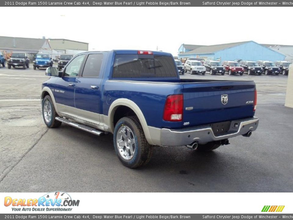 2011 Dodge Ram 1500 Laramie Crew Cab 4x4 Deep Water Blue Pearl / Light Pebble Beige/Bark Brown Photo #6