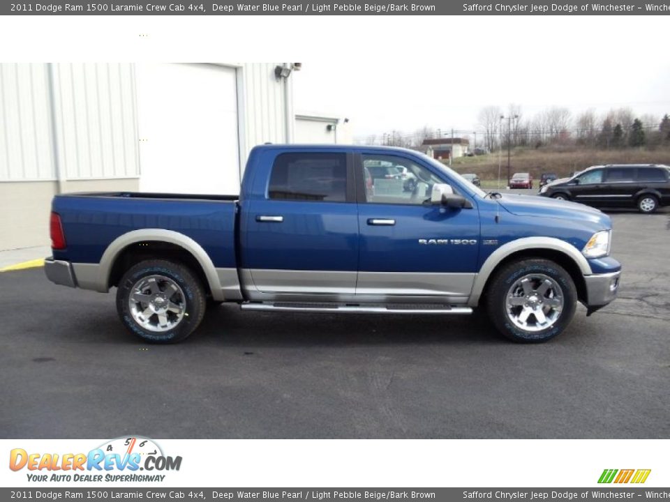 2011 Dodge Ram 1500 Laramie Crew Cab 4x4 Deep Water Blue Pearl / Light Pebble Beige/Bark Brown Photo #7