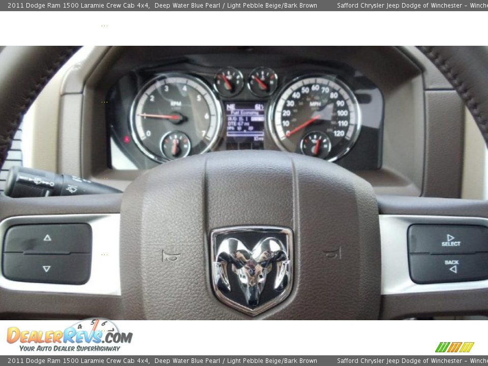 2011 Dodge Ram 1500 Laramie Crew Cab 4x4 Deep Water Blue Pearl / Light Pebble Beige/Bark Brown Photo #9