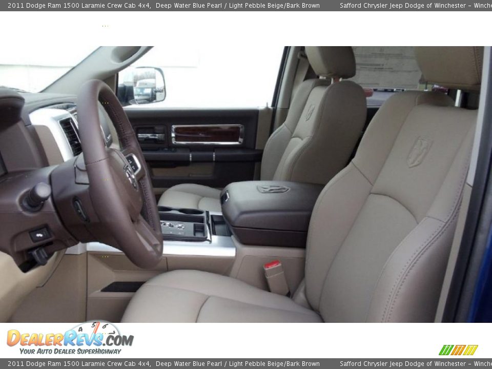 Light Pebble Beige/Bark Brown Interior - 2011 Dodge Ram 1500 Laramie Crew Cab 4x4 Photo #11