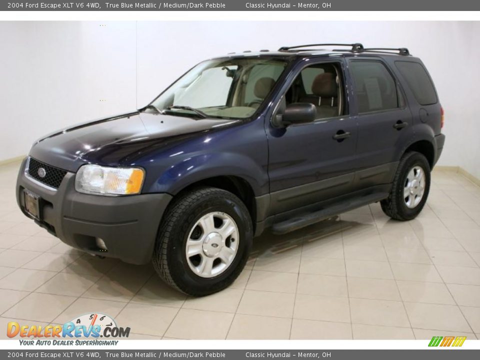 2004 Ford Escape XLT V6 4WD True Blue Metallic / Medium/Dark Pebble Photo #3