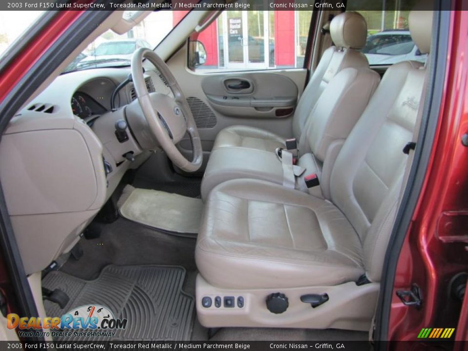 Medium Parchment Beige Interior - 2003 Ford F150 Lariat SuperCrew Photo #11