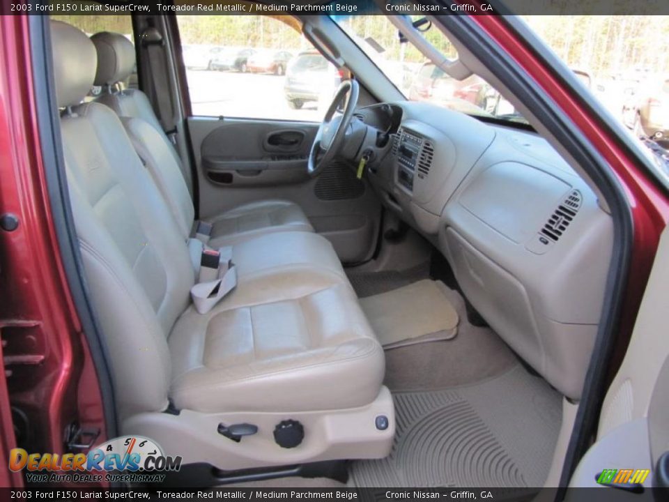 Medium Parchment Beige Interior 2003 Ford F150 Lariat