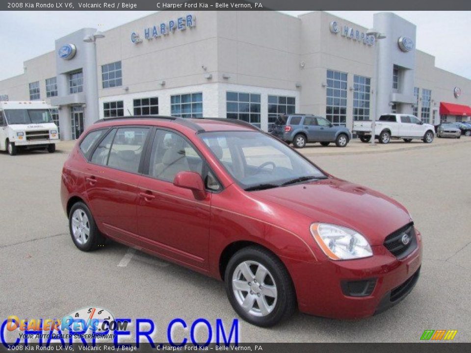 2008 Kia Rondo LX V6 Volcanic Red / Beige Photo #1