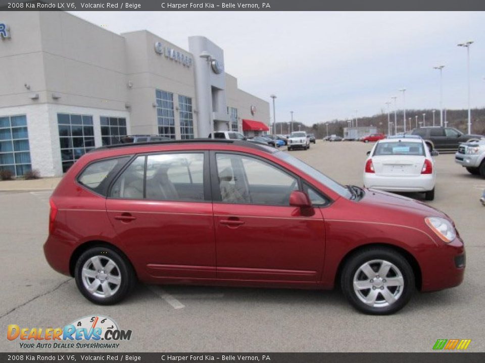 2008 Kia Rondo LX V6 Volcanic Red / Beige Photo #2