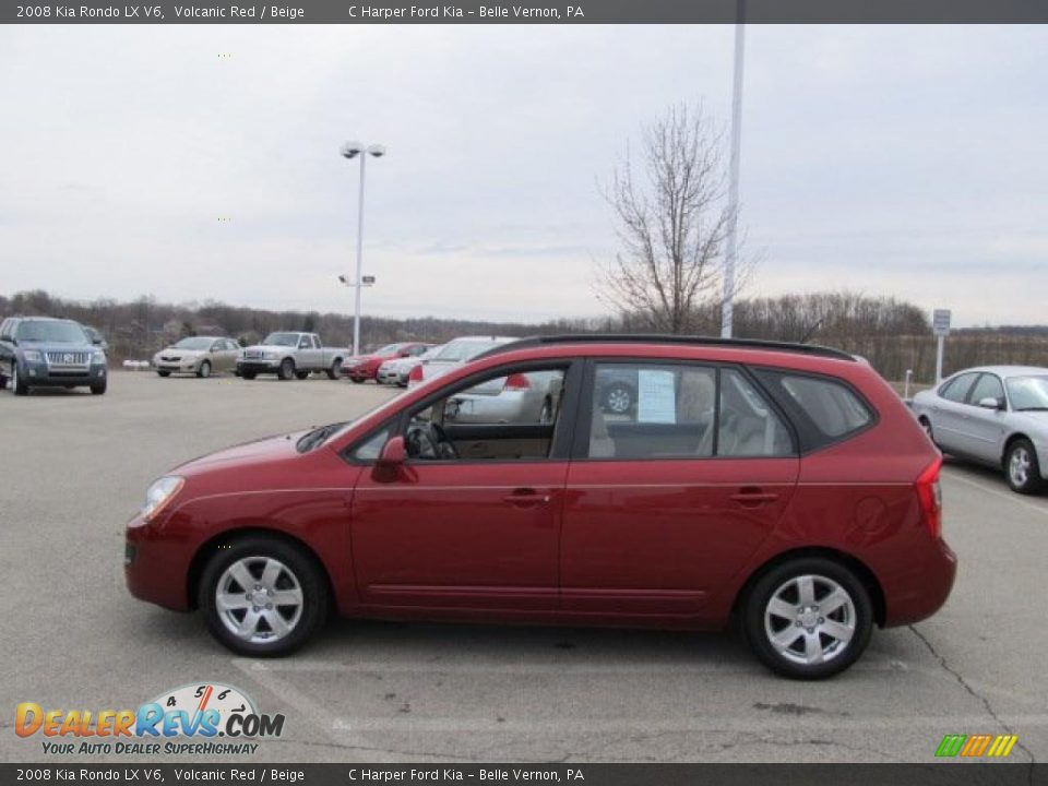 2008 Kia Rondo LX V6 Volcanic Red / Beige Photo #6