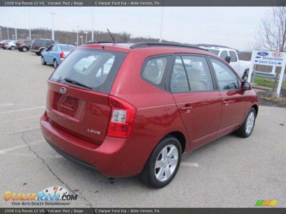 2008 Kia Rondo LX V6 Volcanic Red / Beige Photo #9