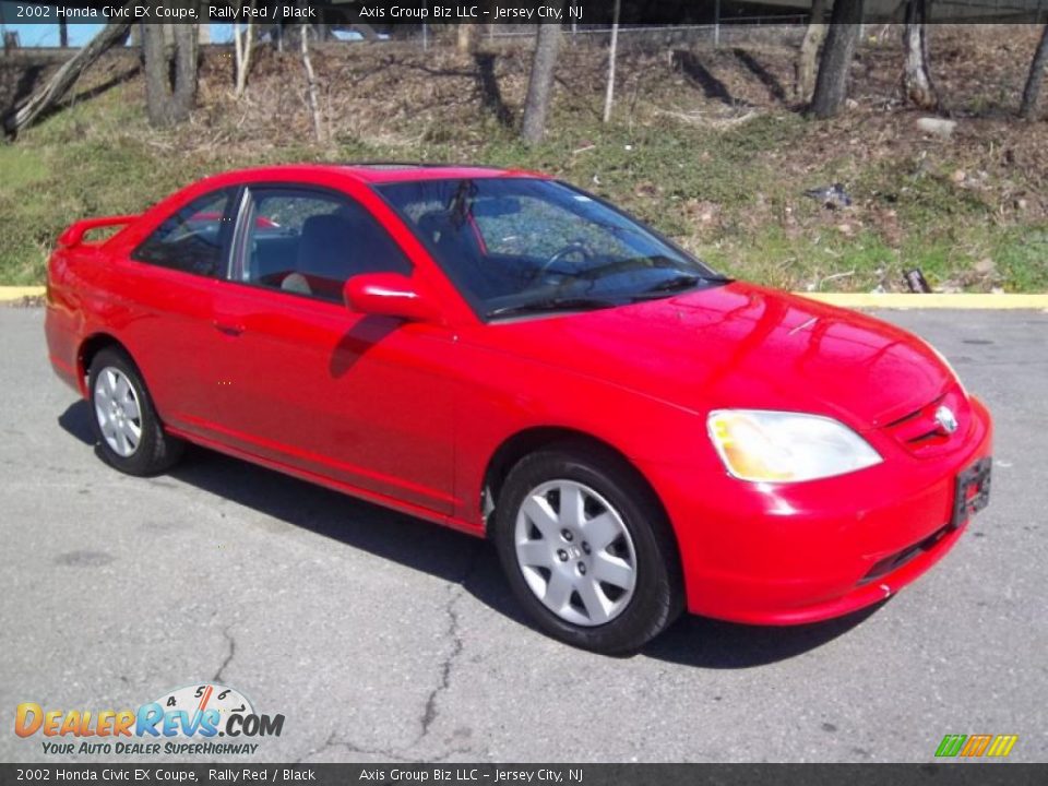 2002 Honda Civic EX Coupe Rally Red / Black Photo #3