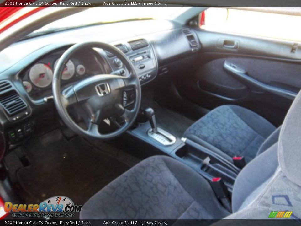 Black Interior - 2002 Honda Civic EX Coupe Photo #8