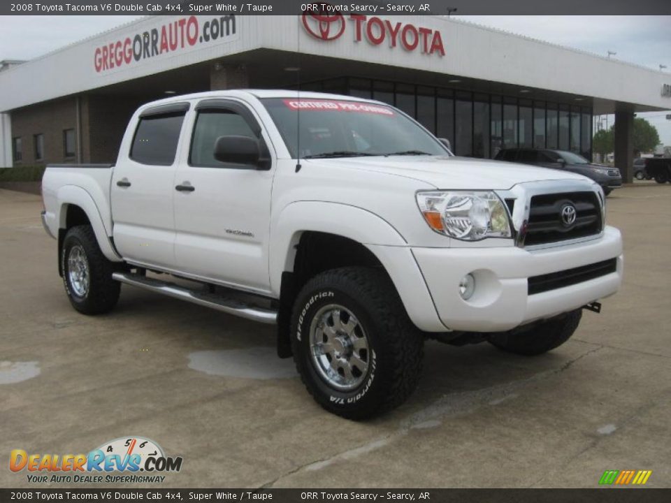 2008 Toyota Tacoma V6 Double Cab 4x4 Super White / Taupe Photo #1