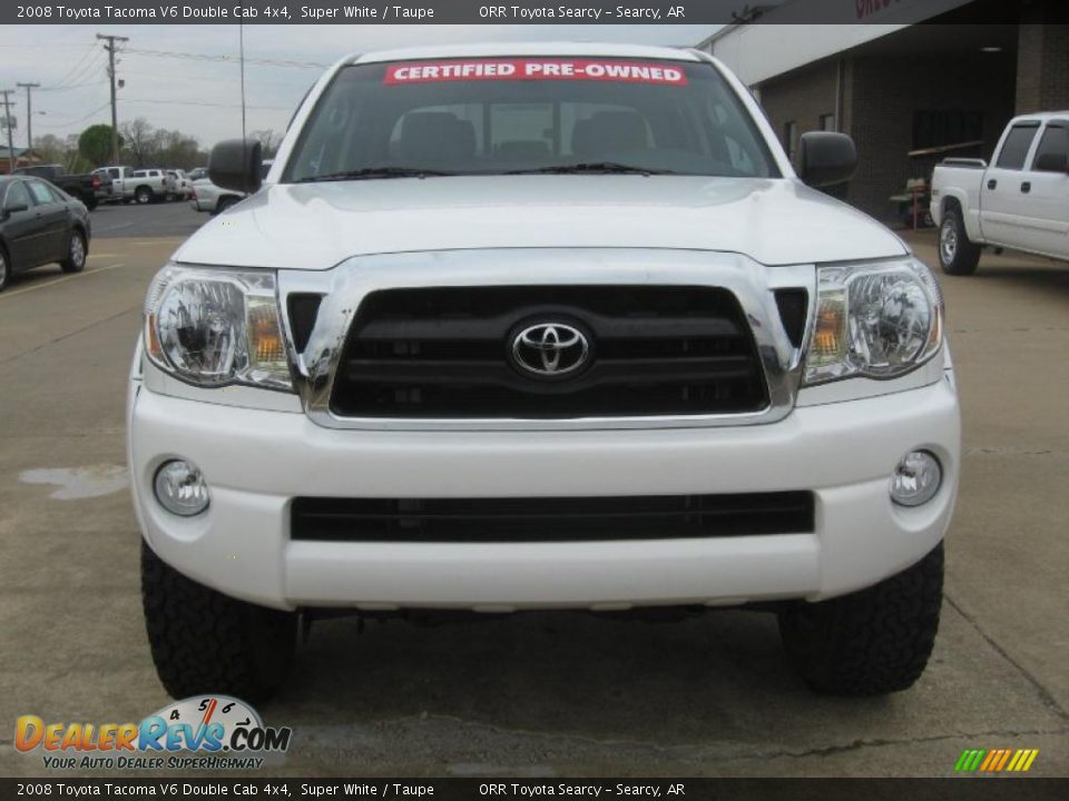 2008 Toyota Tacoma V6 Double Cab 4x4 Super White / Taupe Photo #2