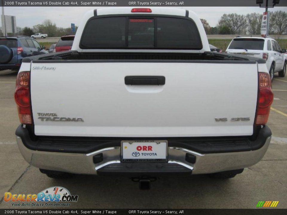 2008 Toyota Tacoma V6 Double Cab 4x4 Super White / Taupe Photo #6