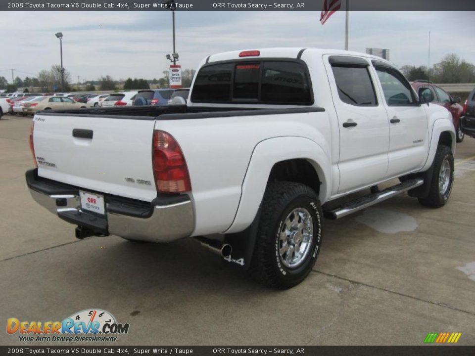 2008 Toyota Tacoma V6 Double Cab 4x4 Super White / Taupe Photo #7