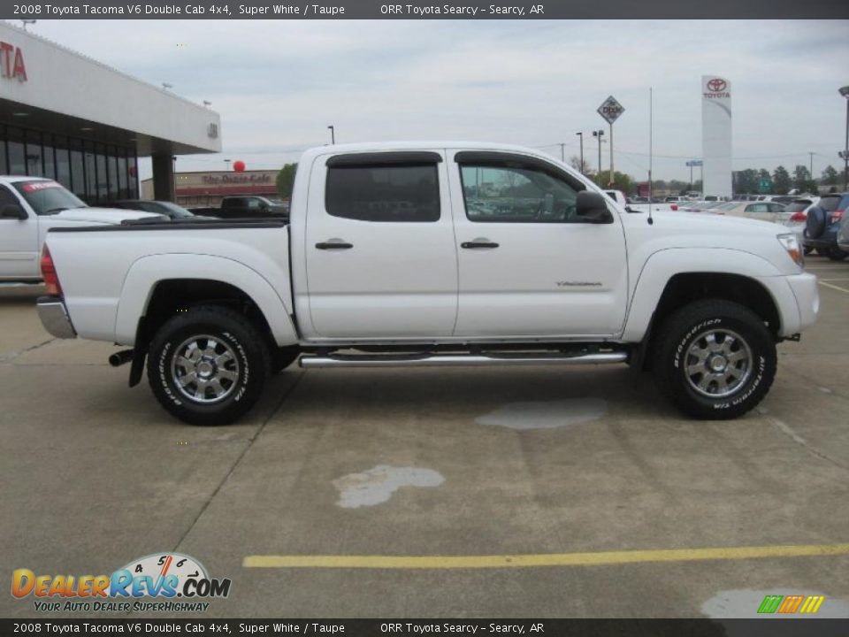 2008 Toyota Tacoma V6 Double Cab 4x4 Super White / Taupe Photo #8