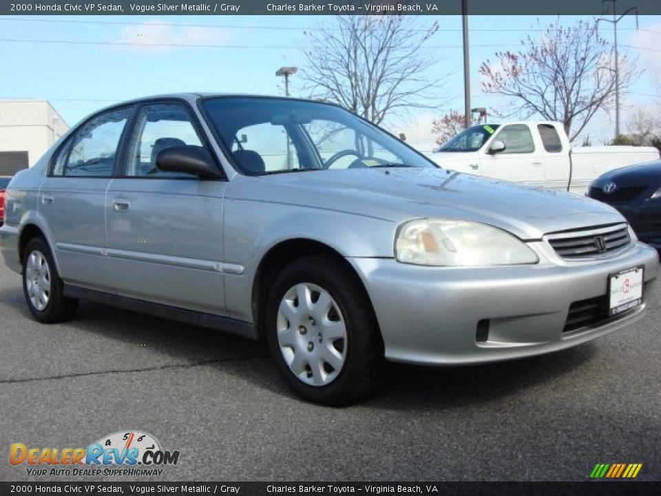 2000 Honda Civic VP Sedan Vogue Silver Metallic / Gray Photo #1