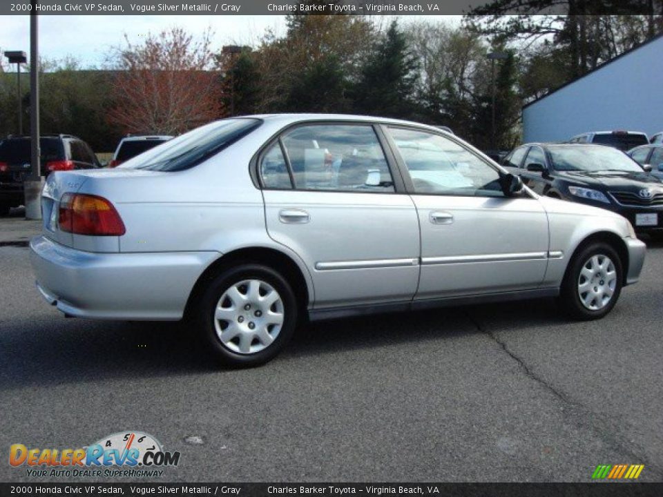 2000 Honda Civic VP Sedan Vogue Silver Metallic / Gray Photo #3