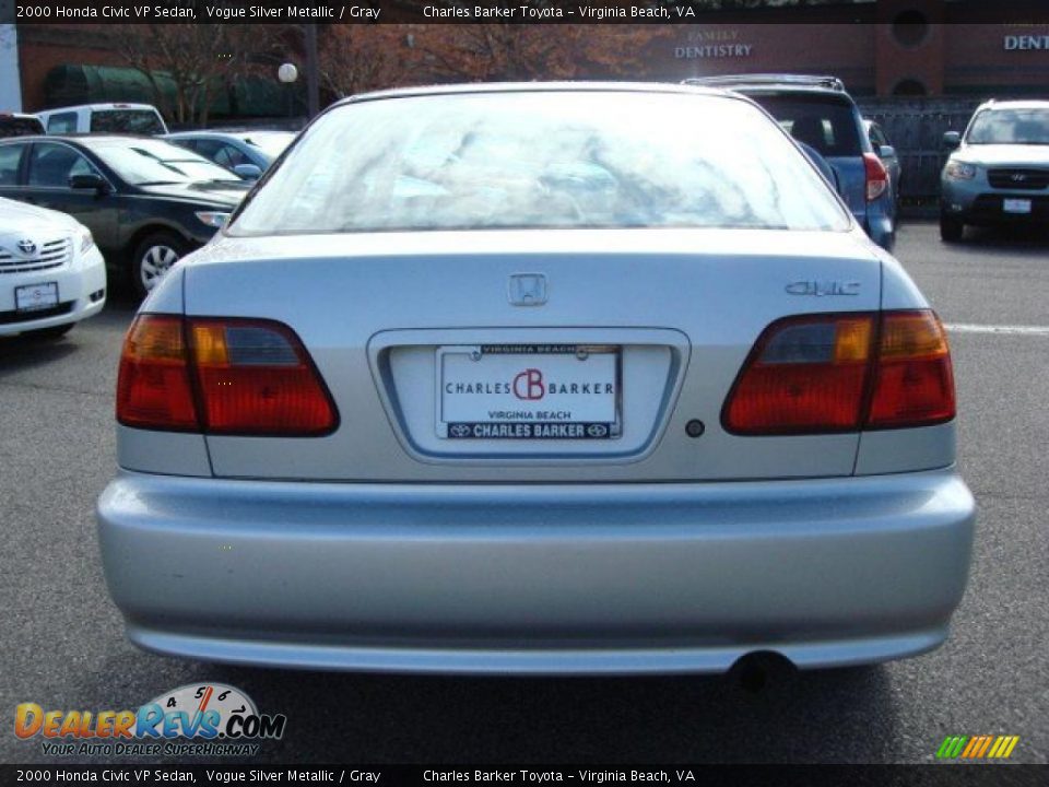 2000 Honda Civic VP Sedan Vogue Silver Metallic / Gray Photo #4