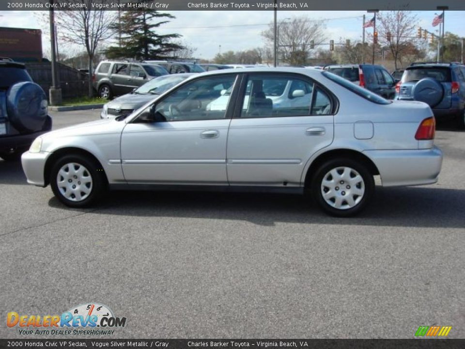 2000 Honda Civic VP Sedan Vogue Silver Metallic / Gray Photo #6