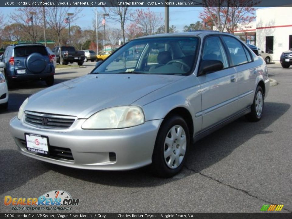 2000 Honda Civic VP Sedan Vogue Silver Metallic / Gray Photo #7