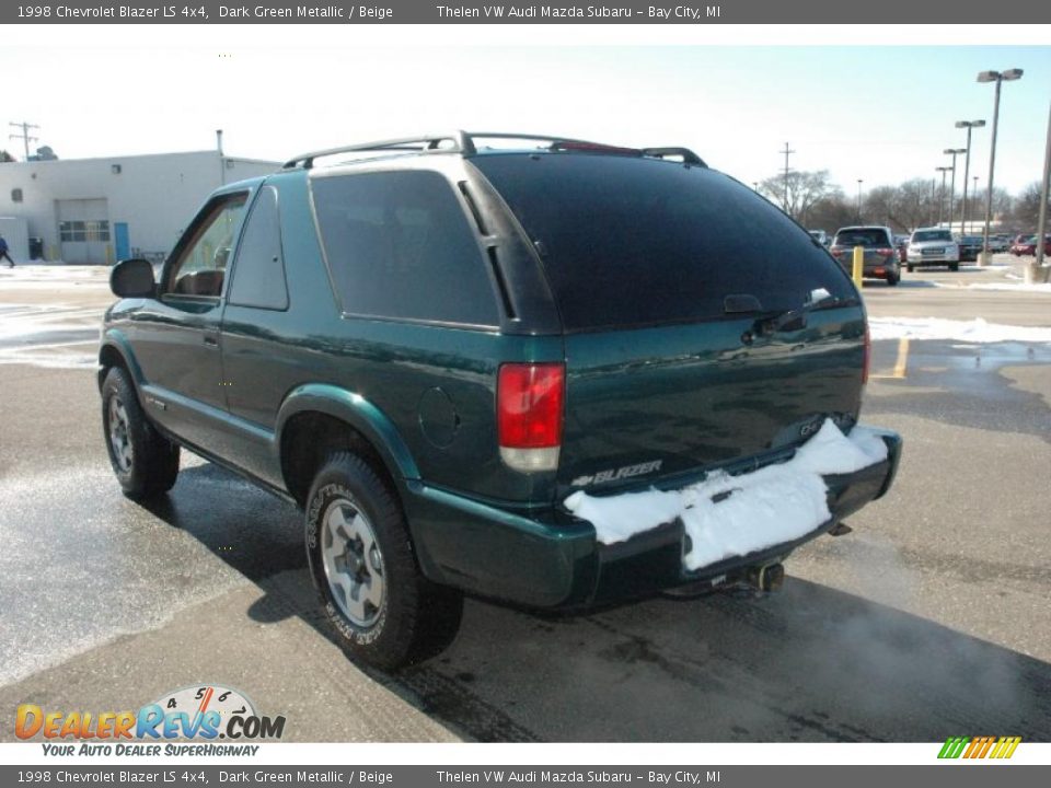 1998 Chevrolet Blazer LS 4x4 Dark Green Metallic / Beige Photo #4