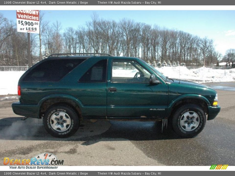 1998 Chevrolet Blazer LS 4x4 Dark Green Metallic / Beige Photo #11
