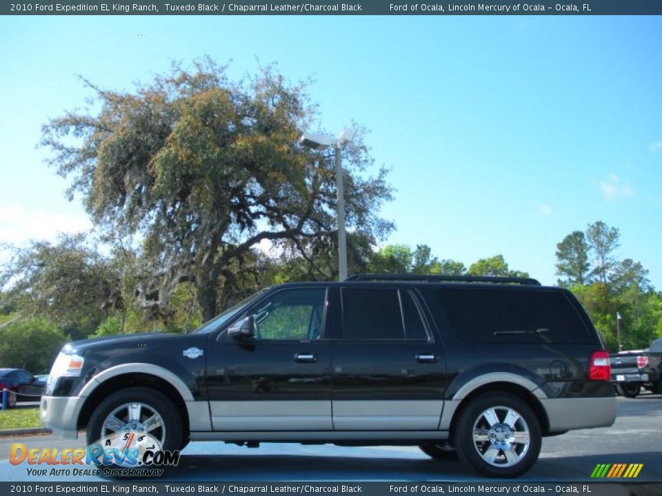 2010 Ford Expedition EL King Ranch Tuxedo Black / Chaparral Leather/Charcoal Black Photo #2