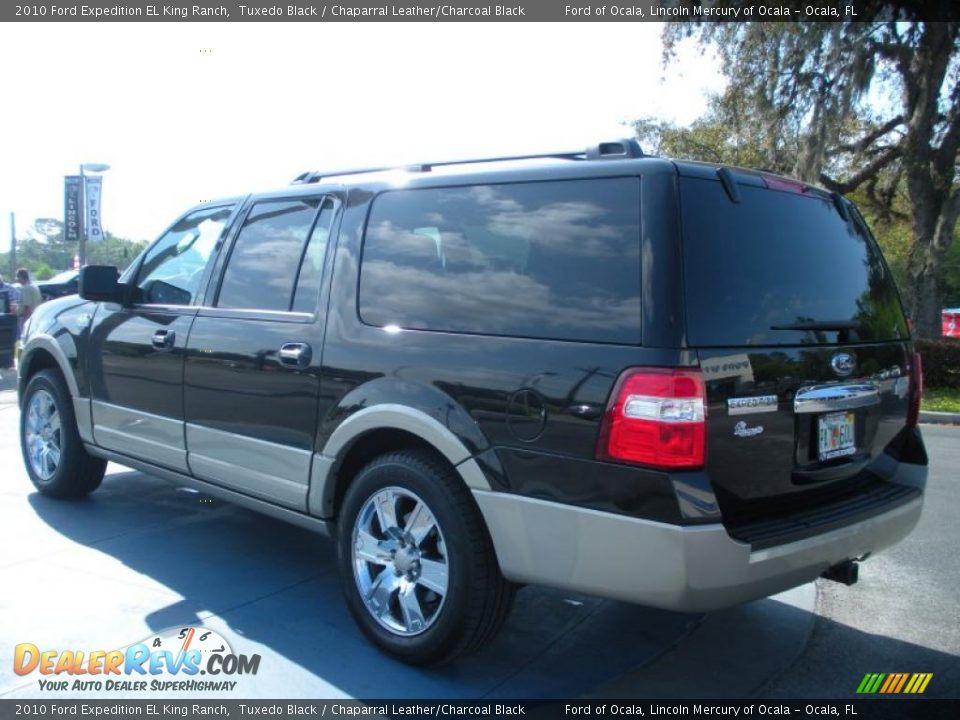 2010 Ford Expedition EL King Ranch Tuxedo Black / Chaparral Leather/Charcoal Black Photo #3