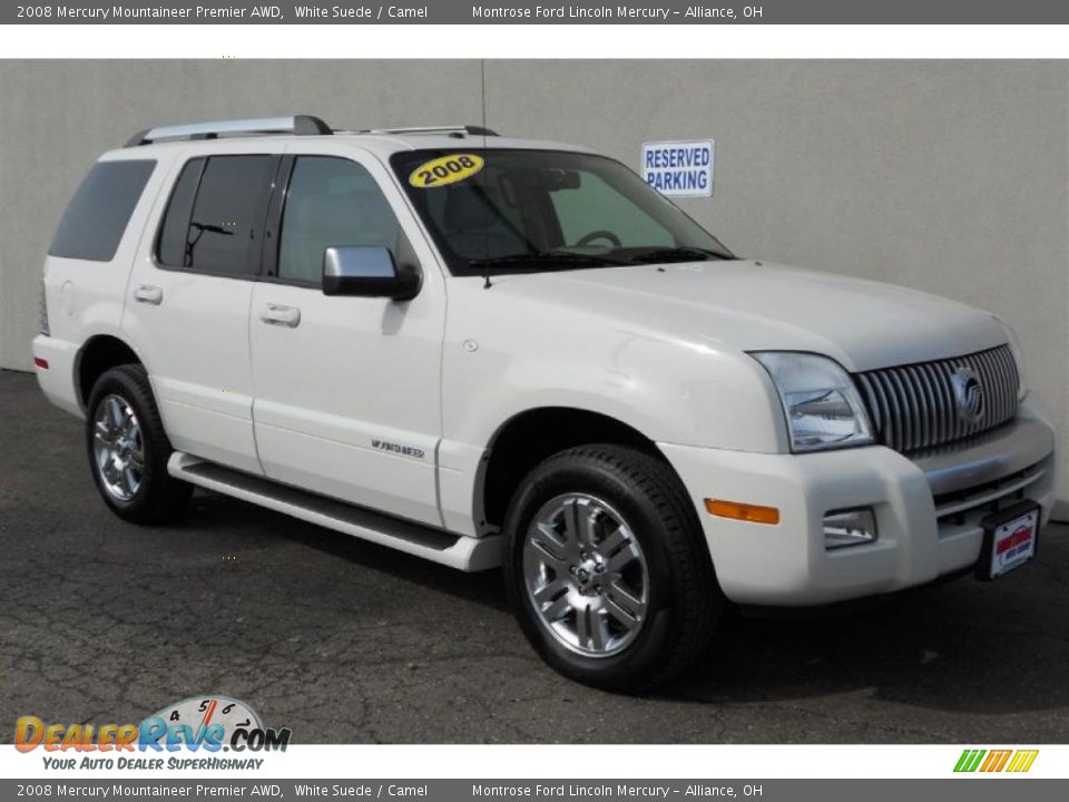 2008 Mercury Mountaineer Premier AWD White Suede / Camel Photo #2