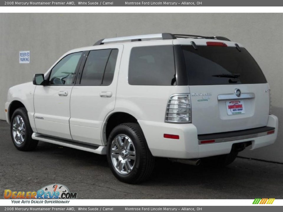 2008 Mercury Mountaineer Premier AWD White Suede / Camel Photo #4